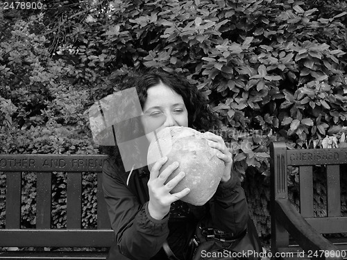 Image of Girl eating bread