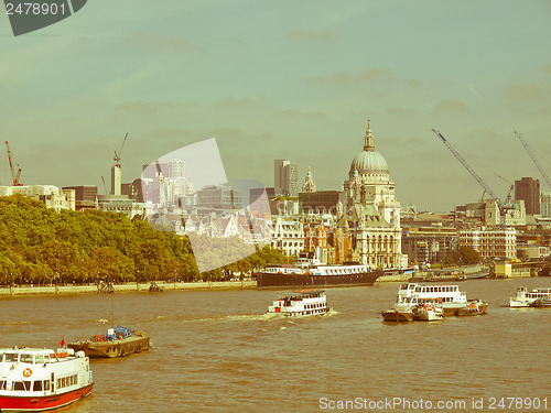 Image of Retro looking River Thames in London