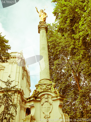 Image of Retro looking St Paul Cathedral, London