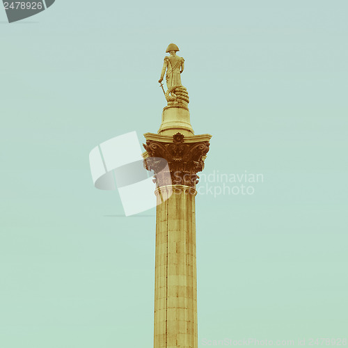 Image of Retro looking Nelson Column, London