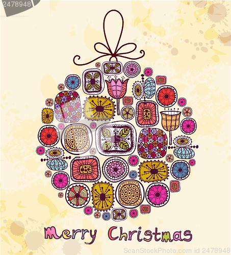Image of Christmas ball in cartoon style