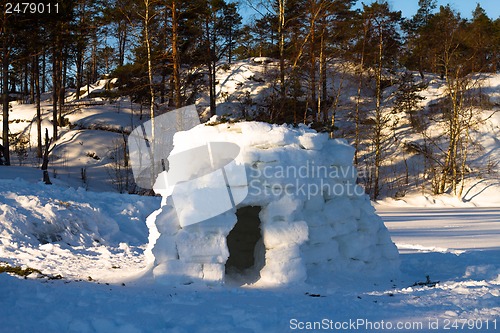 Image of igloo -  house in the winter on the lake