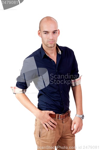 Image of young adult attractive businessman smiling portrait isolated
