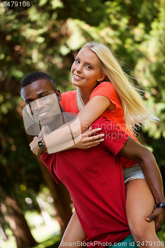 Image of young couple in love summertime fun happiness romance 