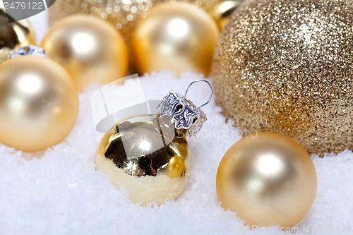 Image of festive golden christmas decoration isolated 