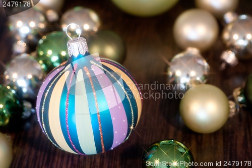 Image of festive glitter christmas decoration bauble seasonal