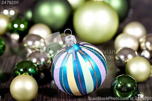 Image of festive glitter christmas decoration bauble seasonal