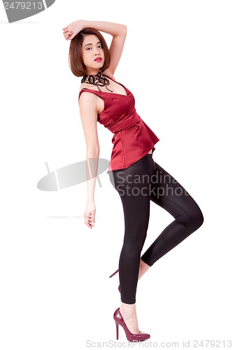 Image of elegant young asian woman posing isolated
