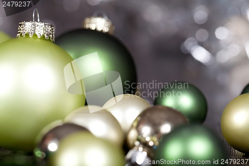 Image of festive glitter christmas decoration bauble seasonal