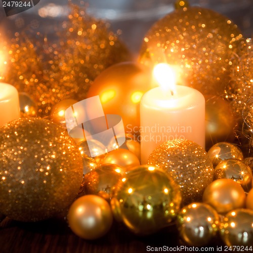 Image of festive glitter christmas decoration bauble seasonal