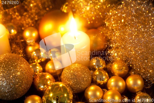 Image of festive glitter christmas decoration bauble seasonal