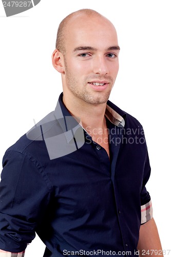 Image of young adult attractive businessman smiling portrait isolated