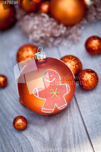 Image of festive glitter christmas decoration bauble seasonal