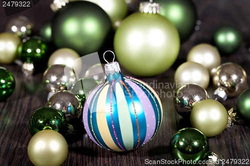 Image of festive glitter christmas decoration bauble seasonal