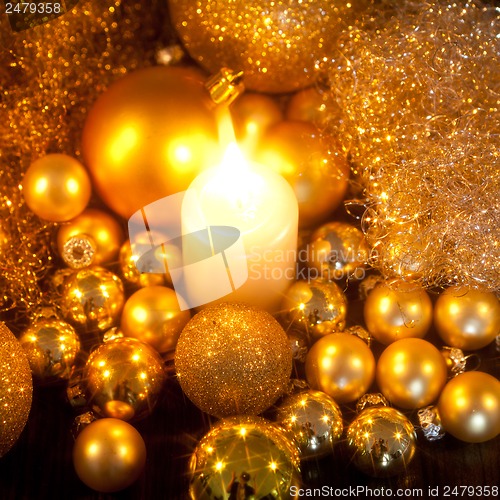 Image of festive glitter christmas decoration bauble seasonal