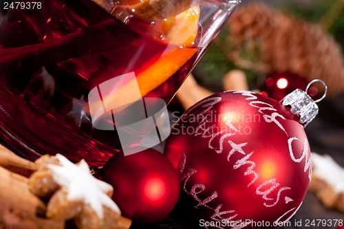 Image of fresh tasty christmas cinnamon cookies and sticks decoration 