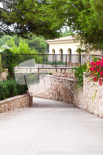 Image of meditteranean street and architectue road summer outdoor