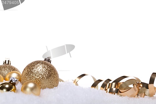 Image of festive golden christmas decoration isolated 