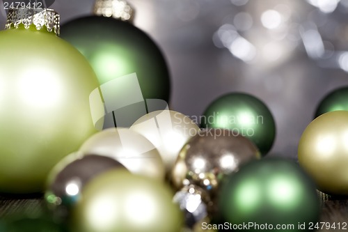 Image of festive glitter christmas decoration bauble seasonal