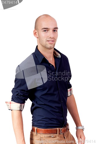 Image of young adult attractive businessman smiling portrait isolated