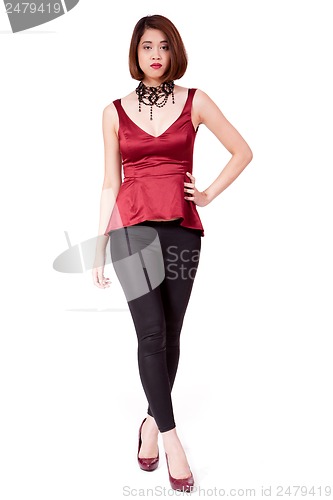 Image of elegant young asian woman posing isolated
