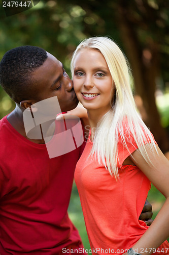 Image of young couple in love summertime fun happiness romance 