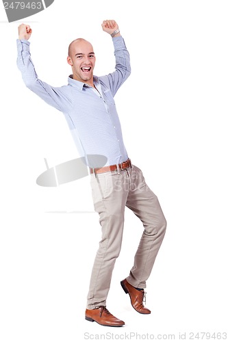 Image of young adult attractive businessman smiling portrait isolated