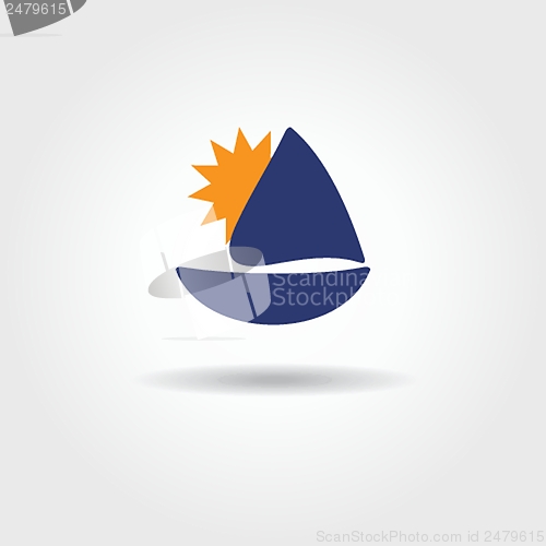 Image of Boat and sea wave icon