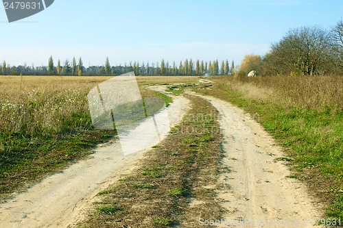 Image of Rural ground road in autumn