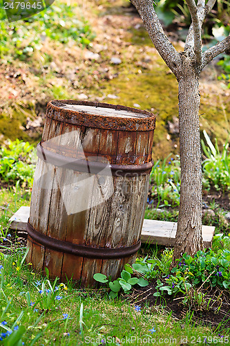 Image of Old wooden barrel