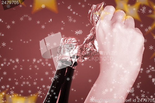 Image of Opening champagne bottle