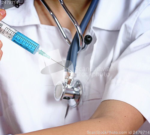 Image of Portrait of a young doctor with stethoscope.