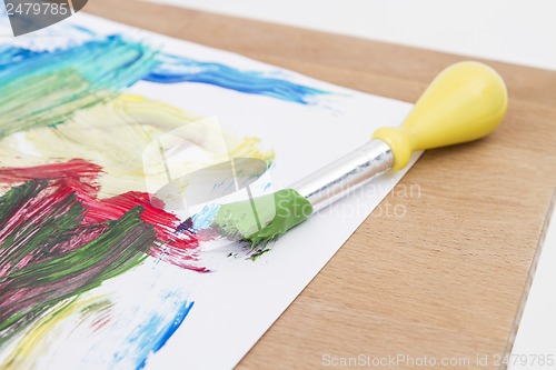 Image of green paint with brush