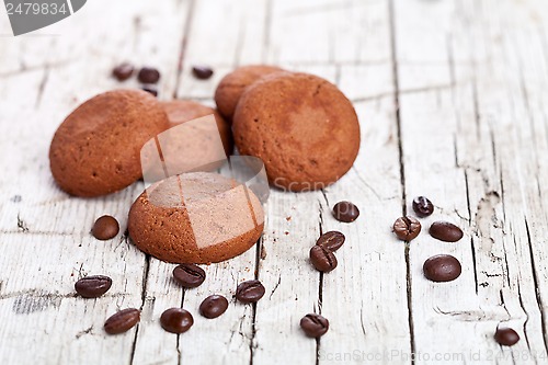 Image of chocolate cookies and coffee beans 