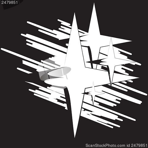 Image of Vector illustration. Group of four-pointed star