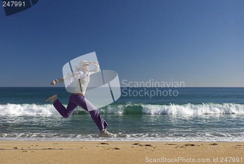 Image of Jumping on the beach