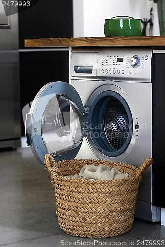 Image of Interior of luxury laundry room poi