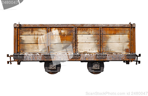 Image of Vintage rusty car for the narrow-gauge railway