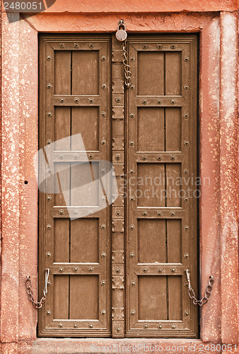 Image of Old wooden door - part of Indian architecture