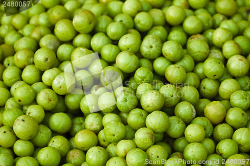 Image of Amla fruits on indian open market