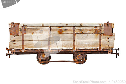 Image of Vintage wooden car for narrow-gauge railway