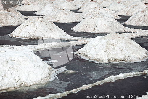 Image of Heaps of salt. Salt production in India