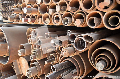 Image of Stack of Steel Pipes