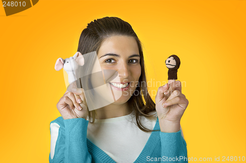 Image of Woman with puppets