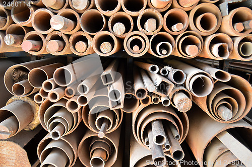 Image of Stack of Steel Pipes