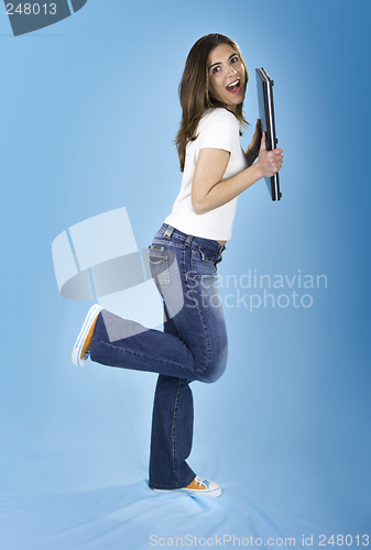 Image of Student woman with a laptop