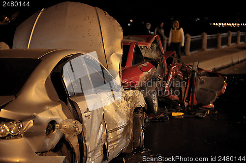 Image of accident at night road