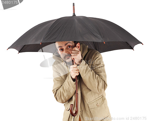 Image of Man with umbrella