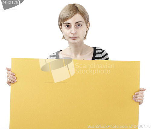Image of Woman holding a paper