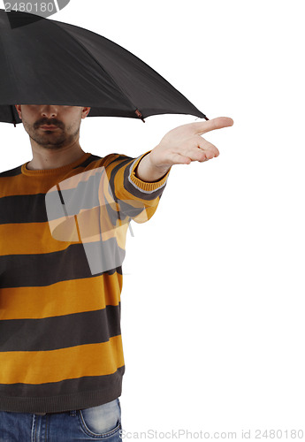 Image of Man with umbrella